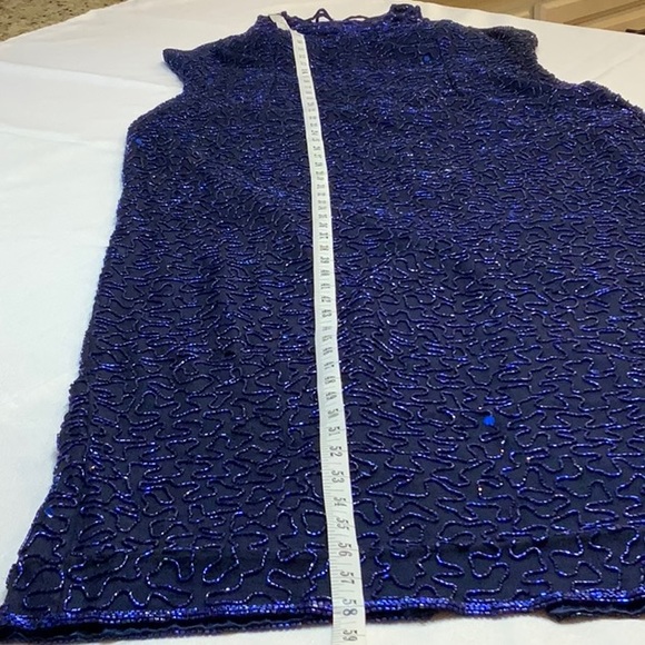 Scala blue beaded gown, size XXL - Picture 4 of 9